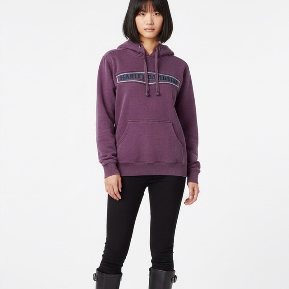 Harley Davidson Purple Sweatshirt  Pullover Hoodie Embroid Logo Missing Size BBC - Picture 4 of 12